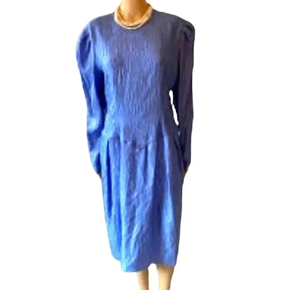 VTG 90s Maggy London By Jeannene Booher 100% Silk Sheath Dress Women Size 12 - Picture 1 of 10